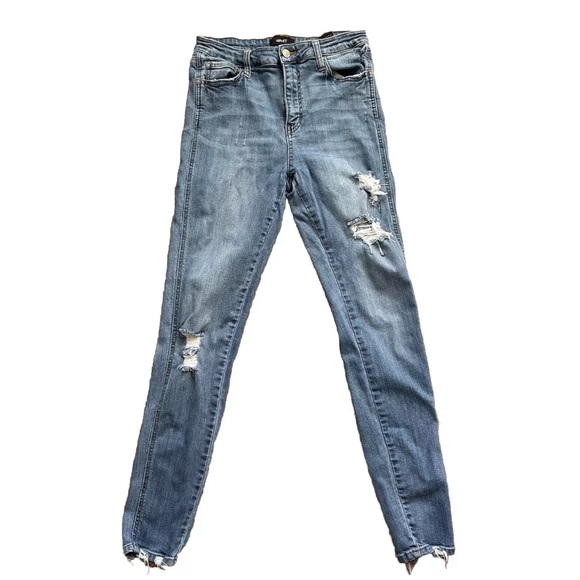 vervet Denim - Vervet Womens Jeans mid rise distressed‎ skinny jeans Charcoal Size 29